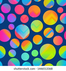 Bright circle seamless vector pattern.