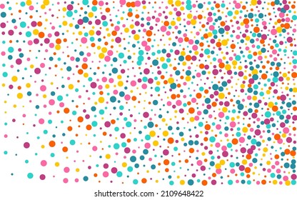 Bright Circle Top Vector White Background. Invitation Dust Card. Christmas Rain Backdrop. Rainbow Round Independence Wallpaper.