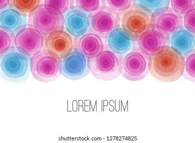 Bright circles on white background with place for your text. Abstract vector background.