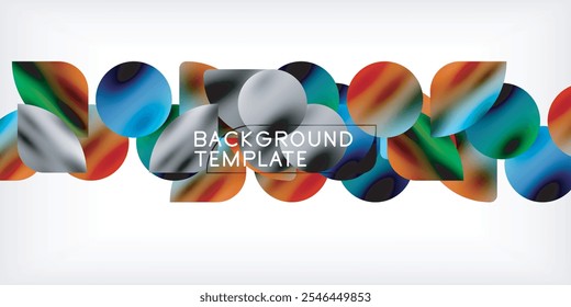 Bright circles with shadows abstract background