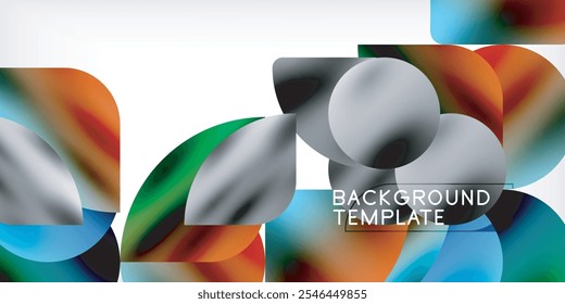 Bright circles with shadows abstract background
