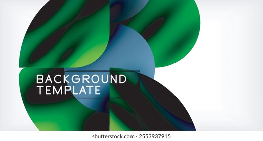 Bright circles with shadows abstract background