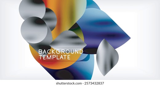 Bright circles with shadows abstract background