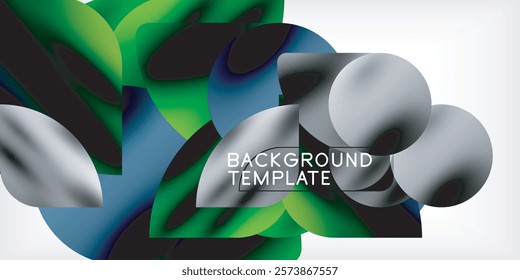 Bright circles with shadows abstract background