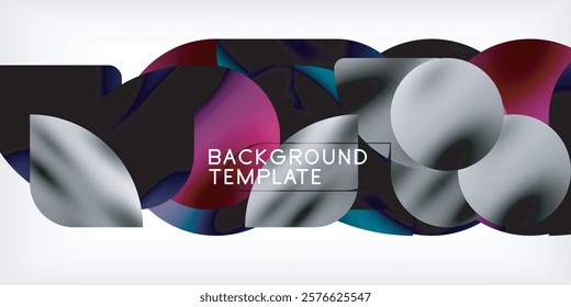 Bright circles with shadows abstract background