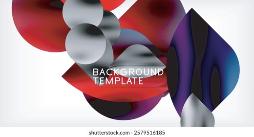 Bright circles with shadows abstract background