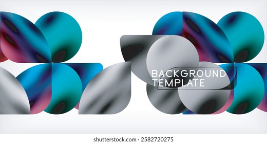 Bright circles with shadows abstract background