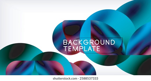 Bright circles with shadows abstract background