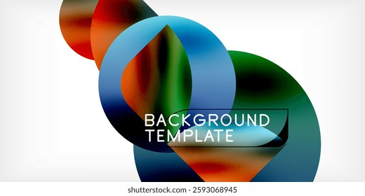 Bright circles with shadows abstract background