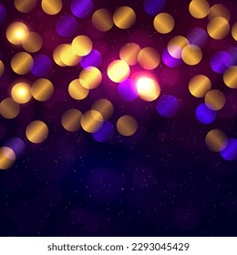 Bright circles of yellow and blue with a flash on a black design
