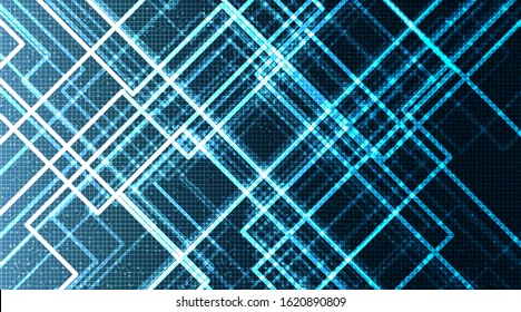 Bright Circuit Microchip on Technology Background, neon Digital and security Concept design,Free Space For text in put,Vector illustration.