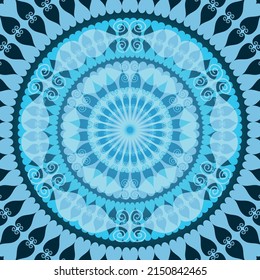 Bright circular blue pattern. Can be used as a seamless texture. vector image eps 10
