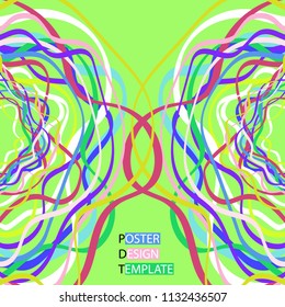 Bright circular design with decorative interlaced ribbons for the design of flyers, postcards, covers, banners. Vector illustration. Festive picture.