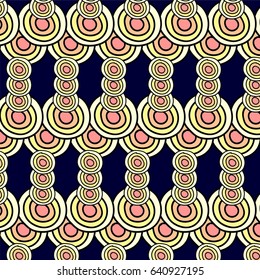 Bright circular geometric abstract retro pattern