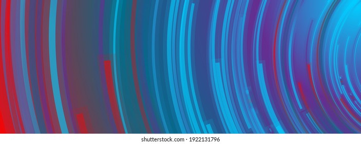 Bright circular lines abstract futuristic technology banner design. Vector background