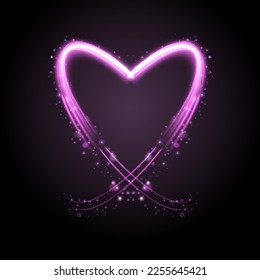 Bright circular neon purple seed. Swirl effect. Circular movement of light energy. For design and advertising marketing. Vector