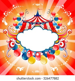 Bright circus for design card, banner,ticket, leaflet and so on.