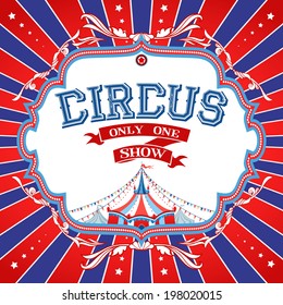 Bright circus poster with place for text