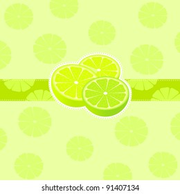 Bright citrus background with slices of lemon. Vector illustration