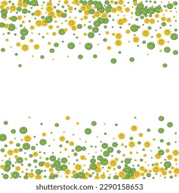 Bright Citrus Background White Vector. Lemon Fresh Decoration. Yellow Isolated Lime. Green Print Set.
