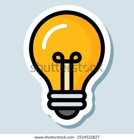 Bright Classic Light Bulb Sticker with Clean Filament for Creative Spark