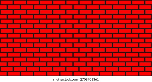 Ilustración vectorial de textura de fondo de pared de ladrillo rojo brillante y limpio para Fondo de pantalla de construcción o fondo editable y escalable eps 10.