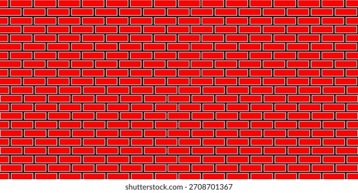 Ilustración vectorial de textura de fondo de pared de ladrillo rojo brillante y limpio para Fondo de pantalla de construcción o fondo editable y escalable eps 10.