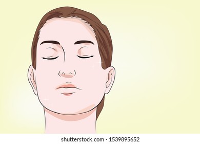 Bright and  clear skin is a result from eating healthy food, exercising and getting enough rest.