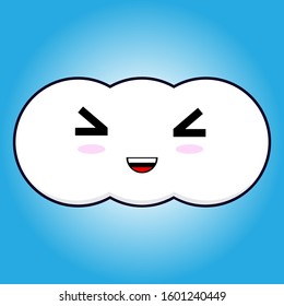 Bright cloud with funny laughing expression.