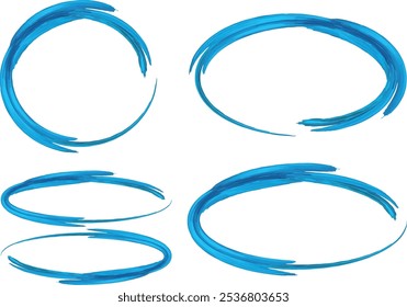 bright cobalt blue color circle frames set vector