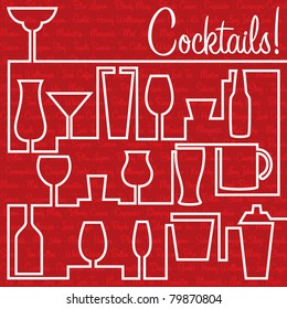 Bright Cocktail card in vector format.