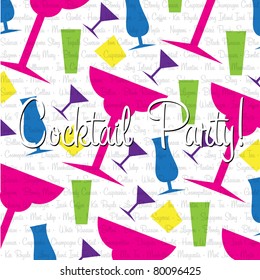 Bright cocktail Invitation card in vector format.