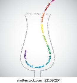 Bright cocktail made from words in vector format.