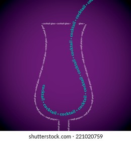 Bright cocktail made from words in vector format.