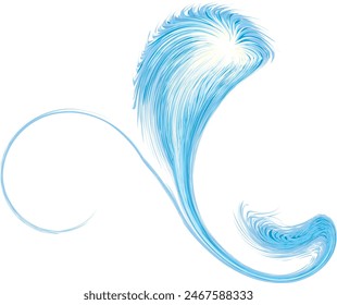 Bright cold circle midpoint drawing shape art design. Big fuzzy magic sphere form in modern artist cartoon creative line style. Navy aqua color motley power boom ball symbol on dark fond for text