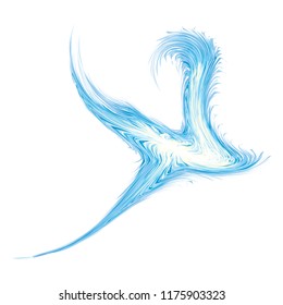 Bright cold cyan circle midpoint flower drawing shape art design. Big fuzzy magic sphere form in modern artist cartoon creative style. Navy aqua color motley power boom ball symbol on space for text