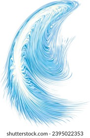 Bright cold cyan circle midpoint flower drawing shape art design. Big fuzzy magic sphere form in modern artist cartoon creative line style. Navy aqua color motley power boom symbol on space for text