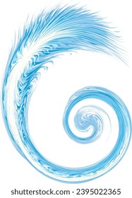 Bright cold cyan circle midpoint flower drawing shape art design. Big fuzzy magic sphere form in modern artist cartoon creative line style. Navy aqua color motley power boom symbol on space for text