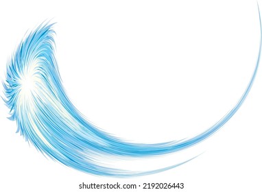 Bright cold pure cyan blast burst shape drawing art web design. Fuzzy wash spin line form sign logo. Light text space modern artist creative line style. Azure color winter air wind decor emblem symbol