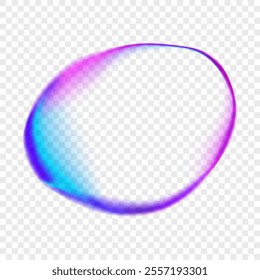Bright collored abstract liquid shape. Transparent background. Overlay template. Vibrant color gradients for creative graphic design. Vector illustration.