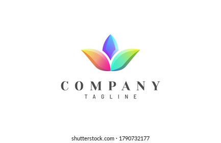Bright color 3d floral vector design concept. Suitable as a logo for salon, cosmetics, spa and all things beauty.