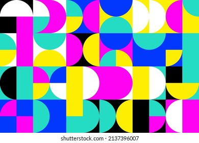 Bright color abstract modernism pattern