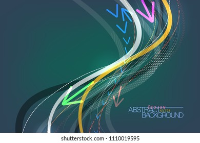 Bright color arrows sign scene vector abstract concepts background