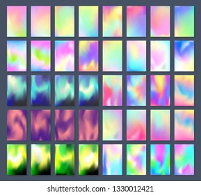 Bright color background with mesh gradient texture for brochure, leaflet, flyer, cover, catalog. Blue, pink, yellow, green placard poster template. Vector illustration.