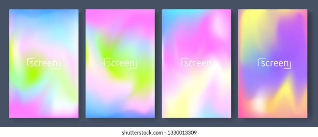 Bright color background with mesh gradient texture for brochure, leaflet, flyer, cover, catalog. Blue, pink, yellow, green placard poster template. Vector illustration.