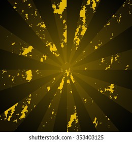 bright color background (the shining phosphoric beams on a black background).Vector illustration EPS10 Color:yellow