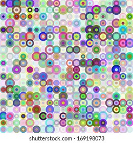 bright color background with various circles