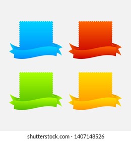 Bright color banners. A vivid illustration of the layout of the labels banner. Colored ribbon labels with a set. A template for the web design. All elements are isolated.EPS 10.