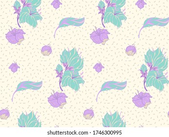 Helle Farbe schöner Hintergrund. Tileable Bilder von Blättern und Kräutern. Sommerthema Muster.