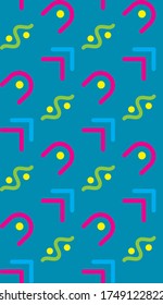 Bright color beautiful background. Tileable images from  geometric shapes and  symbols. Summer theme pattern.